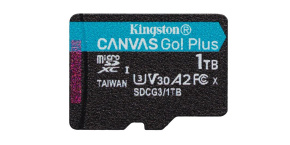 Kingston MicroSDXC karta 1TB Canvas Go! Plus, R:170/W:90MB/s, Class 10, UHS-I, U3, V30, A2