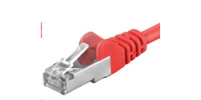 PREMIUMCORD Patch kabel CAT6a S-FTP, RJ45-RJ45, AWG 26/7 5m červená