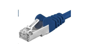 PREMIUMCORD Patch kabel CAT6a S-FTP, RJ45-RJ45, AWG 26/7 0,25m modrá