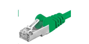 PREMIUMCORD Patch kabel CAT6a S-FTP, RJ45-RJ45, AWG 26/7 0,5m zelená