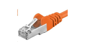 PREMIUMCORD Patch kabel CAT6a S-FTP, RJ45-RJ45, AWG 26/7 1,5m oranžová