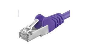 PREMIUMCORD Patch kabel CAT6a S-FTP, RJ45-RJ45, AWG 26/7 10m fialová