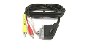 PremiumCord Kabel SCART - 3xCINCH M/M 1.5m in/out přepínač