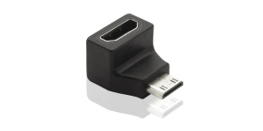 PremiumCord adaptér Mini HDMI C - HDMI  (M/F), zahnutý 90°