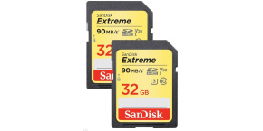 SanDisk SDHC karta 32GB Extreme (90MB/s V30 UHS-I U3) 2-pack