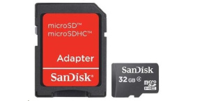 SanDisk MicroSDHC karta 32GB (Class 4) + adaptér