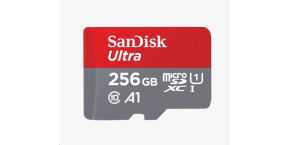 SanDisk MicroSDXC karta 256GB Ultra (100MB/s, Class 10, Android) + adaptér