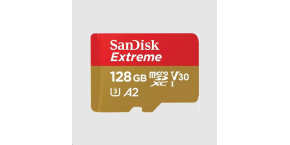 SanDisk micro SDXC karta 128GB Extreme (190 MB/s Class 10, UHS-I U3 V30) + adaptér