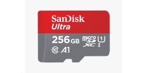 SanDisk MicroSDXC karta 256GB Ultra (150 MB/s, A1 Class 10 UHS-I) + adaptér