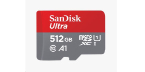 SanDisk MicroSDXC karta 512GB Ultra (150 MB/s, A1 Class 10 UHS-I) + adaptér