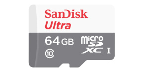 SanDisk MicroSDXC karta 64GB Ultra (R:100/W:100 MB/s, UHS-I, C10) + adaptér