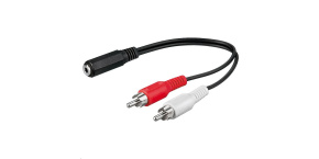 PremiumCord Kabel Jack 3,5mm-2xCINCH F/M 20cm