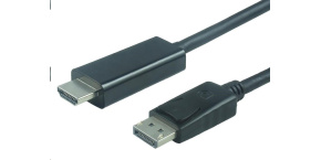 PREMIUMCORD Kabel DisplayPort 1.2 na HDMI 2.0, pro rozlišení 4Kx2K@60Hz, 1m