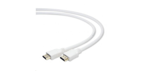 GEMBIRD Kabel HDMI-HDMI 3m, 1.4, M/M stíněný, zlacené kontakty, bílý