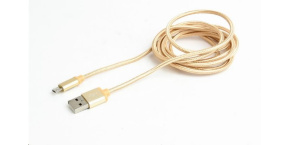 GEMBIRD Kabel USB A Male/Micro B Male 2.0, 1,8m, opletený, zlatý, blister