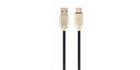 GEMBIRD Kabel USB 2.0 AM na Type-C kabel (AM/CM), 1m, pogumovaný, černý, blister, PREMIUM QUALITY