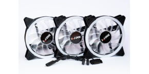 1stCOOL Fan KIT AURA EVO 1 ARGB, 3x Dual Ring ventilátor + ARGB Nano řadič