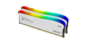 KINGSTON DIMM DDR4 16GB (Kit of 2) 3600MT/s CL17 FURY Beast Bílá RGB SE