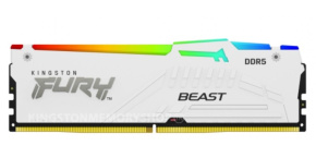 KINGSTON DIMM DDR5 64GB (Kit of 4) 5200MT/s CL40 FURY Beast White RGB XMP