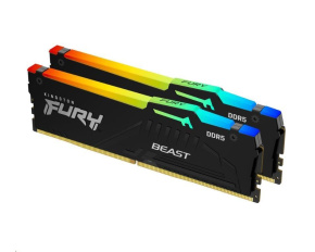 KINGSTON DIMM DDR5 32GB (Kit of 2) 6000MT/s CL36 FURY Beast RGB Černá EXPO