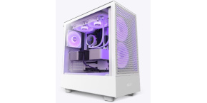 NZXT skříň H5 Flow RGB edition / 2x120 mm fan / USB 3.0 / USB-C 3.1 / RGB / průhledná bočnice / mesh panel / bílá