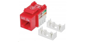 Intellinet Cat5e Keystone Jack, UTP, Red, Punch-down