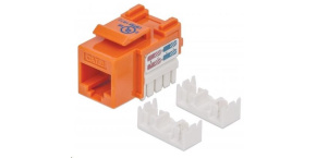 Intellinet Cat6 Keystone Jack, UTP, Orange, Punch-down