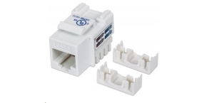 Intellinet Cat6 Keystone Jack, UTP, White, Punch-down