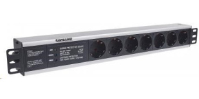 Intellinet 19" 1.5U Rackmount 7-Way Power Strip - German Type, rozvodný panel, 7x DE zásuvka, 3m kabel,přepěťová ochrana