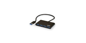 PORT HUB USB-A, 4x USB-A 3.0, černá