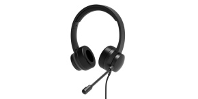 PORT stereo headset s mikrofonem, USB-A/USB-C, černá