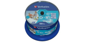 VERBATIM CD-R(50-Pack)Spindle/Inkjet Printable/52x/700MB / Non ID Branded