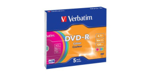 VERBATIM DVD-R(5-Pack)Slim/Colour/16x/4.7GB