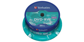 VERBATIM DVD-RW(25-pack)Spindle/4x/4.7GB