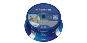 VERBATIM BD-R SL Datalife HTL (25-pack)Blu-Ray/Spindle/6x/25GB Wide Printable