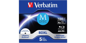 VERBATIM MDisc BDXL (5-pack)Jewel/4x/100GB