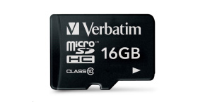 VERBATIM MicroSDHC karta 16GB Class 10 (R:45/W:10 MB/s)