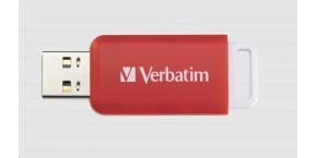 VERBATIM Flash Disk 16GB DataBar USB 2.0 Drive, červená