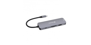 VERBATIM Hub USB-C Pro Multiport 8 Port, 3x USB 3.2, 1x USB-C, 2xHDMI, microSD/SD, šedá