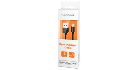 ADATA Sync & Charge Lightning kabel - USB A 2.0, 100cm, plastový, černý