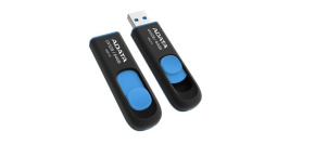 ADATA Flash Disk 256GB UV128, USB 3.1 Dash Drive (R:90/W:40 MB/s) černá/modrá