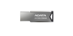 ADATA Flash Disk 256GB UV350, USB 3.2 Dash Drive, tmavě stříbrná textura kov