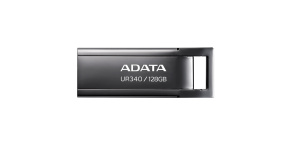 ADATA Flash Disk 128GB UR340, USB 3.2 Dash Drive, kov lesklá černá