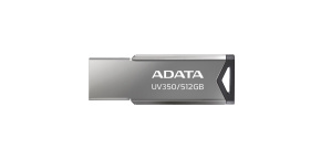 ADATA Flash Disk 512GB UV350, USB 3.2 Dash Drive, tmavě stříbrná textura kov