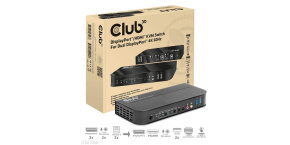 Club3D síťový přepínač - Switch, DP/HDMI KVM Switch - Dual DP 4K 60Hz