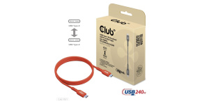 Club3D kabel USB-C, Oboustranný USB-IF Certifikovaný data kabel, PD 240W(48V/5A) EPR M/M 1m