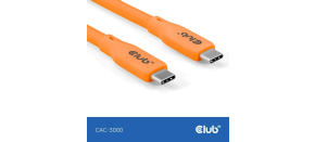 Club3D Kabel USB-C 4.0, 20Gbps, 4K60Hz, PD 240W, 2m, oranžová