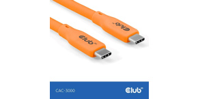 Club3D Kabel USB-C 4.0, 20Gbps, 4K60Hz, PD 240W, 2m, oranžová