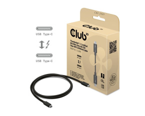 Club3D Kabel Thunderbolt 5, 80/120Gbps, Certifikovaný kabel, 1x 4K540Hz, 2x8K240Hz, PD 240W, 1m