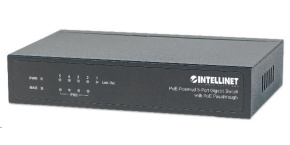 Intellinet 5-Port gigabit PoE+ Switch, 4x PoE port, 68W PoE budget, možnost napájet přes port 1 (PoE PD)